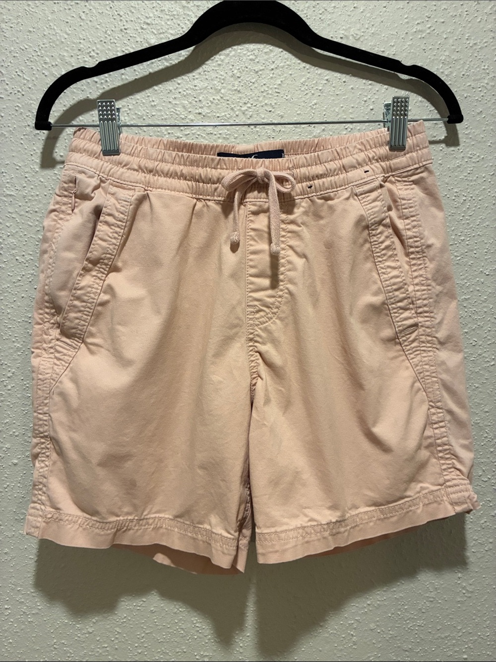 Hollister Pale Pink Drawstring 6”Bermuda Shorts